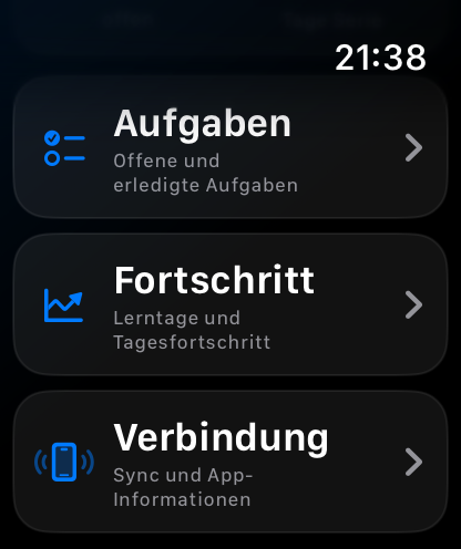 Offene und erledigte Aufgaben in KnowListic auf der Apple Watch
